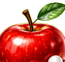 the apple, eaten whole, stem included, on purpose